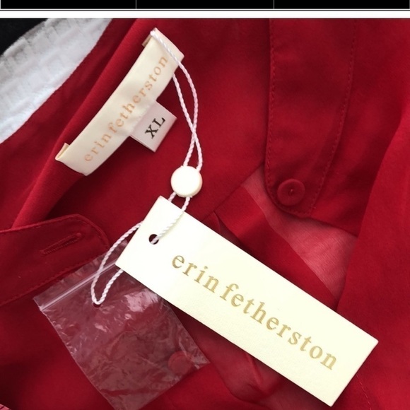 Erin Fetherston Silk Red Blouse Size XL NWT - Picture 8 of 12